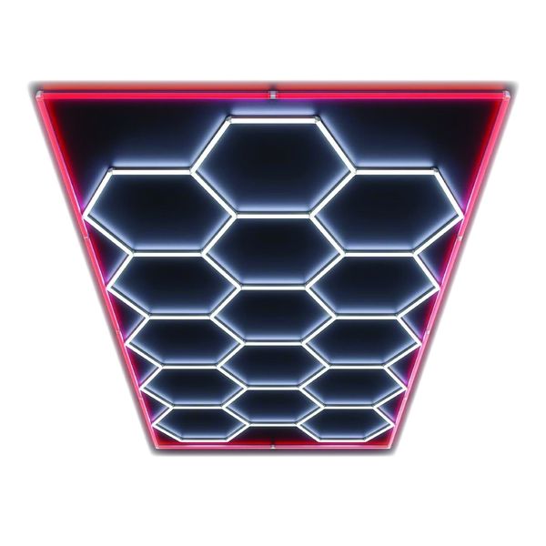Hexagon Light (15 Hexagons Plus Red Border) Detail Garage