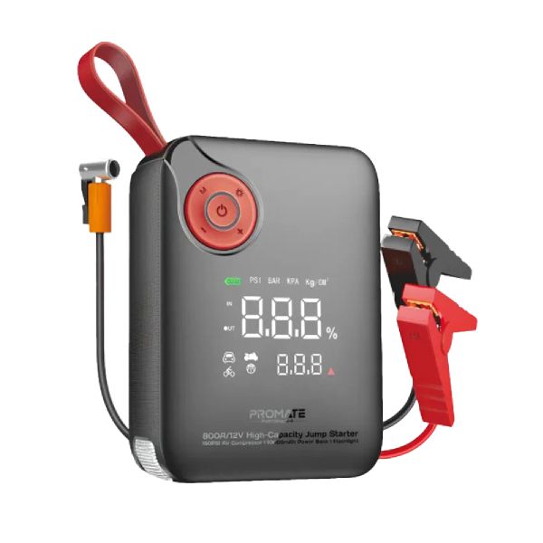 Promate 4 in 1 Patrol Pack / Car Jump Starter, Power Bank, Air Compressor