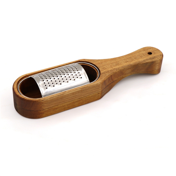 Wooden Cheese Grater With Handle Rustic Brown Cheese Shredder