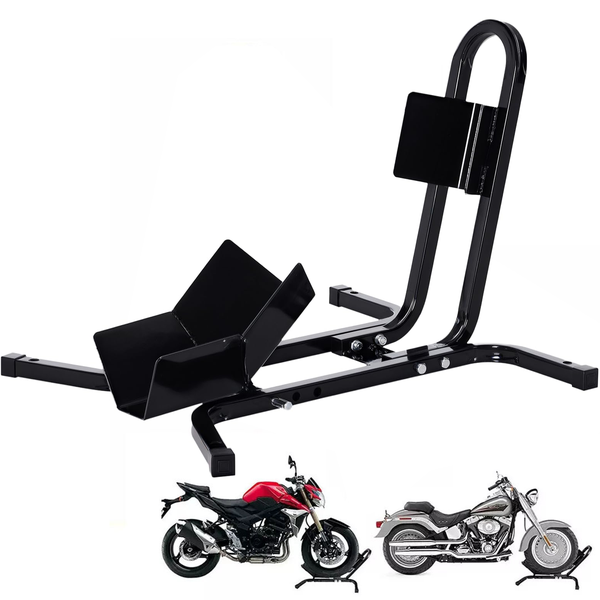 Motorcycle Front Tire Chock, 1500 lbs Heavy Duty Wheel Stand-Black