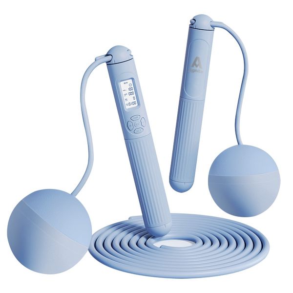 Deli Dual Electronic Counting Skipping Jump Rope 3M Blue