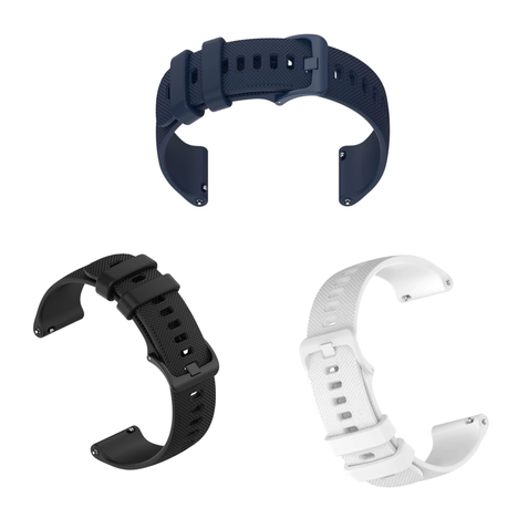 3-Pack Universal 20mm Silicone Watch Bands Image