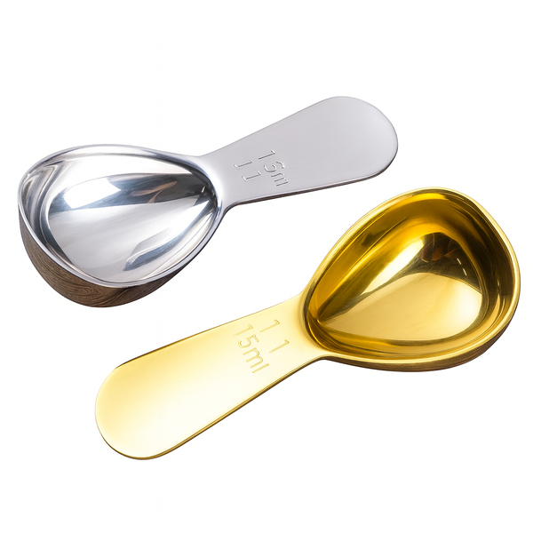 Premium 15ml Stainless Steel Measuring Spoons - Gold &amp; Silver