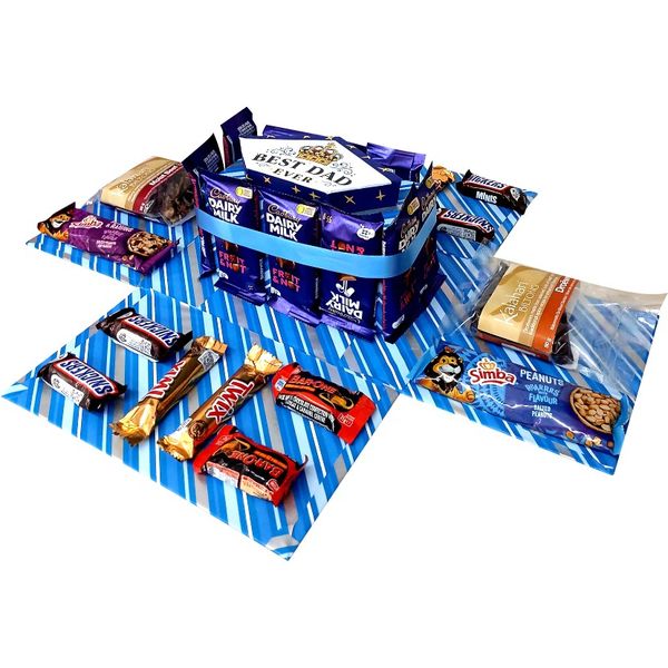Best Dad Ever | 2-layer Chocolate &amp; Snack Tower Explosion Box | Gift Hamper