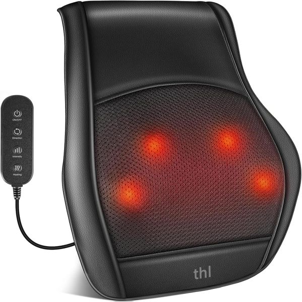 thl Back Massager with Heat: 4D Deep Tissue Relief - For Back/Shoulder/Legs