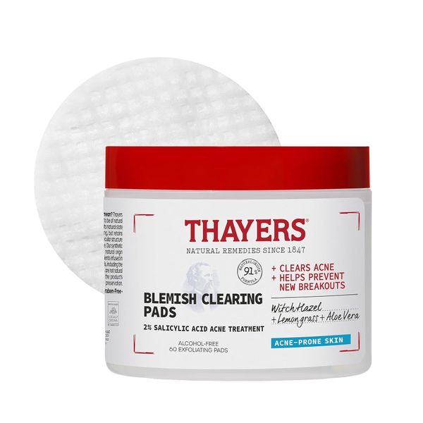 Thayers Blemish Clearing Acne Pads, Salicylic Acid Acne Treatment for Face