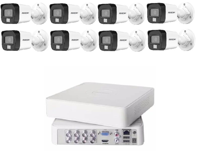 Hikvision 8CH DVR + 8 Bullet Smart Light &amp; Audio Cameras | SBR Bundle