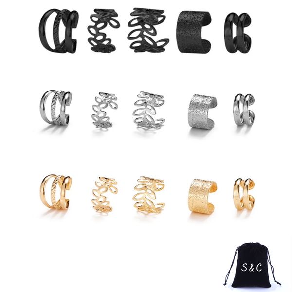 S &amp; C Tri-Color Fusion: Cuff Earring Assortment