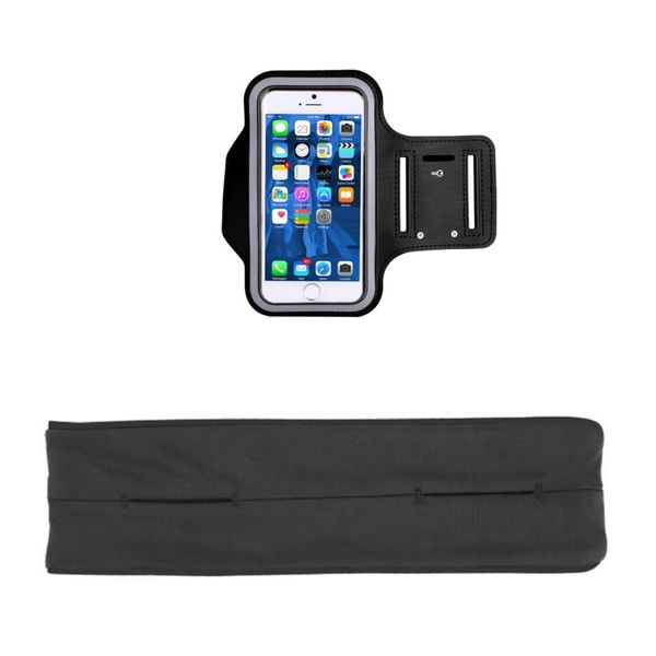 Running Arm Band &amp;Belt Phone Pouch Black Small