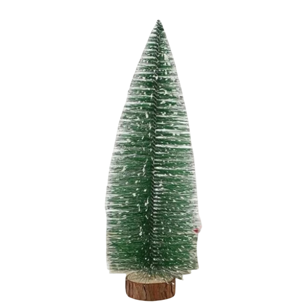 15cm Artificial Mini Pine Christmas Tree with Snow and Wood Base KD-18