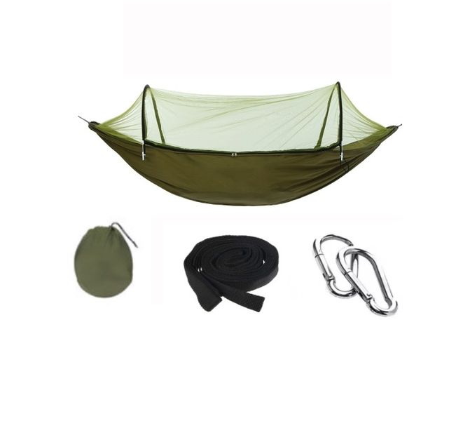 Automatic Quick-Opening Nylon Hammock With Mosquito Net