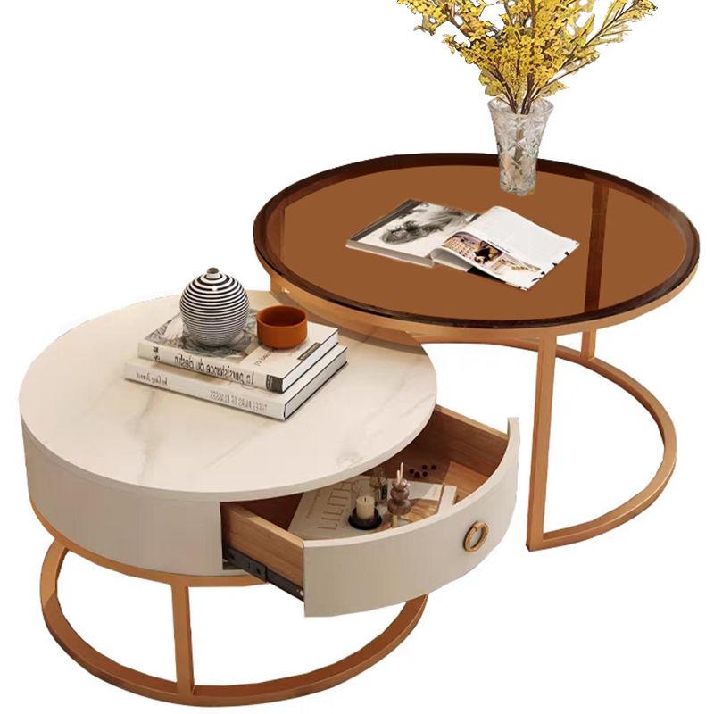 Nesting Coffee Table Set 2 Side End Tables Office Desk Drawer Living Room