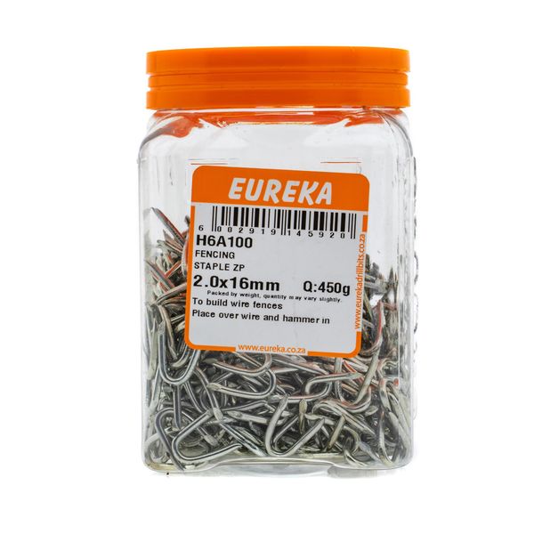 EUREKA Fencing Staple Zinc Plated 2 x 16mm Q:450g H6A100