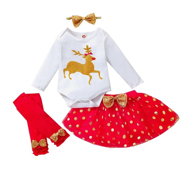 5 Piece Baby Girls Christmas Outfit