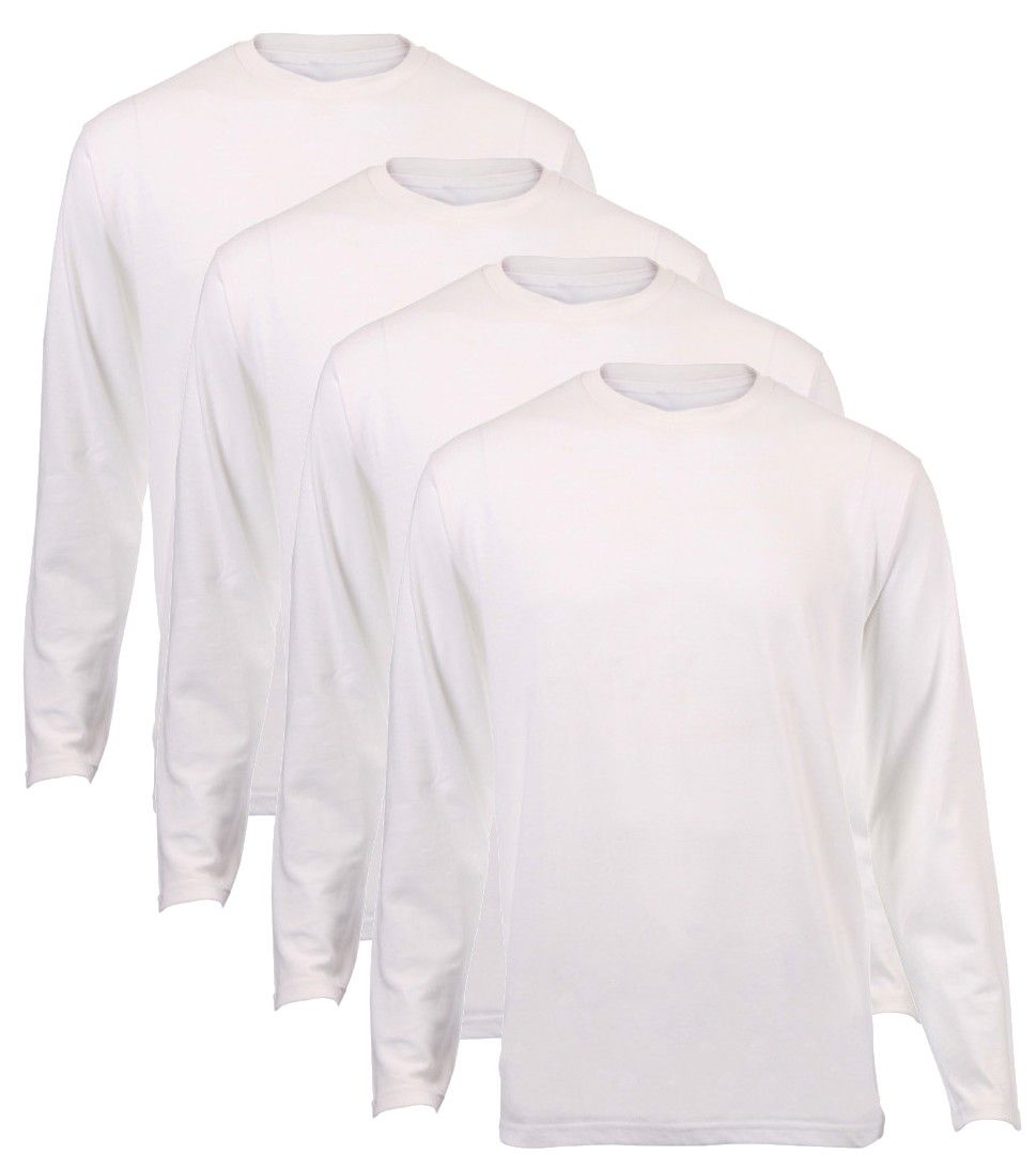 PepperST Unisex Long Sleeve T-Shirt - White (4 Pack) | Shop Today