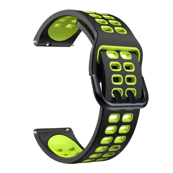 22mm Sports Strap Compatible with Samsung / Huawei / Garmin-Black/Green