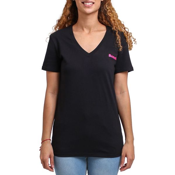 Bench-Womens-Rachel V Neck Ss T-Shirt-Black