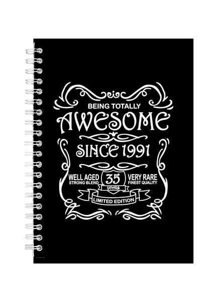 35 Years Old Awesome Since 1991 Birthday Writing Book Notepad Notebook A4