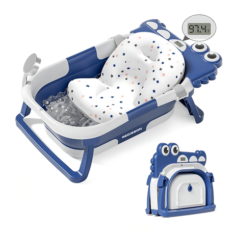 Redisson Folding Portable Bathtub for Babies with Pillow Pad & Thermometer Image