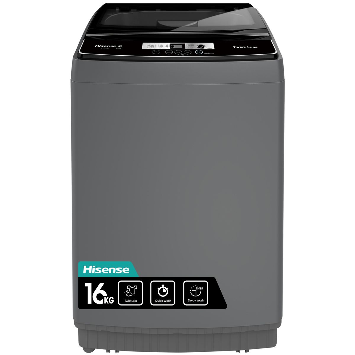 Hisense 13Kg Top Loader Washing Machine Titanium Silver 