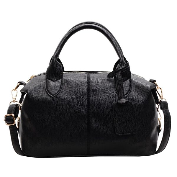 Women's Soft lLeather Retro Solid Color Large Capacity Crossbody Bag