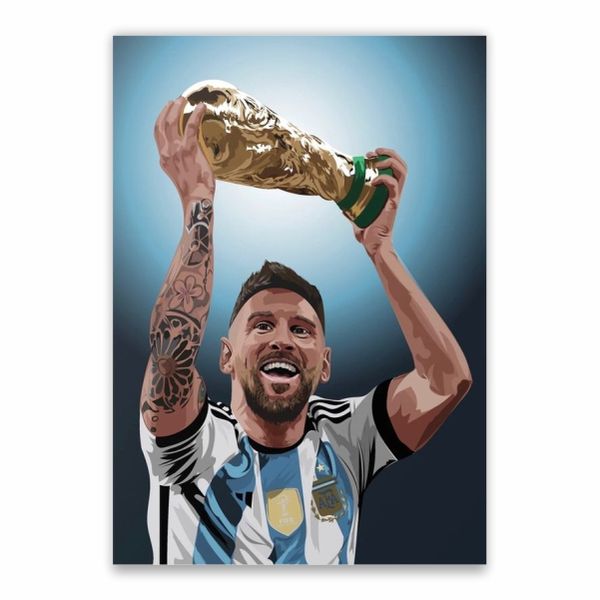 Messi World Cup Trophy Poster - A1
