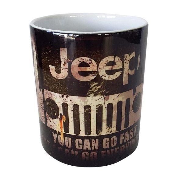 Vintage `Look` Oil Spillage - Coffee Mug - Jeep Brown