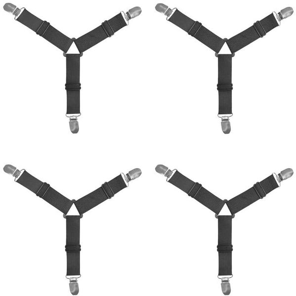 Elastic Triangle Non-Slip Bed Sheet Holder Straps - 4Packs