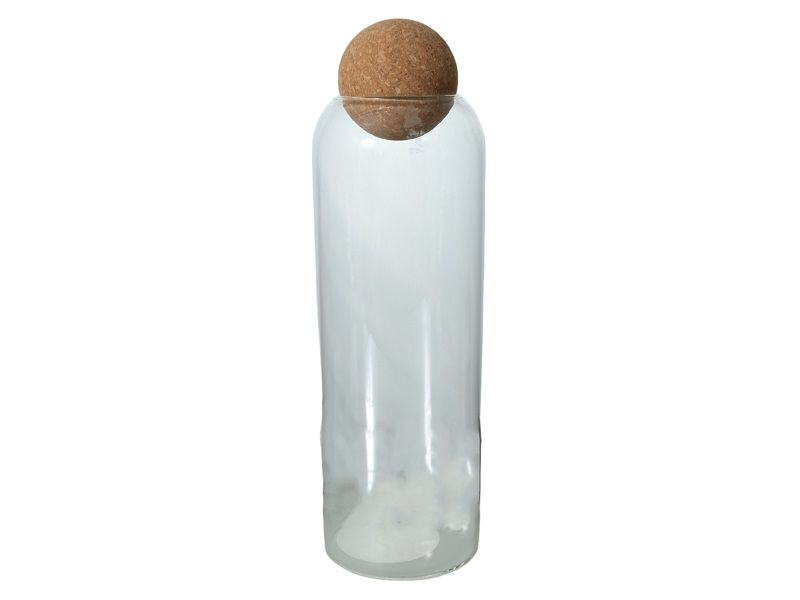 Transparent Borosilicate Storage Container with Round Cork Lid