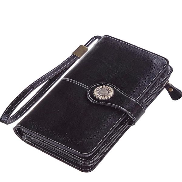 Womens Leather Credit Card Holder Wallet RFID Secure 24 Slots
