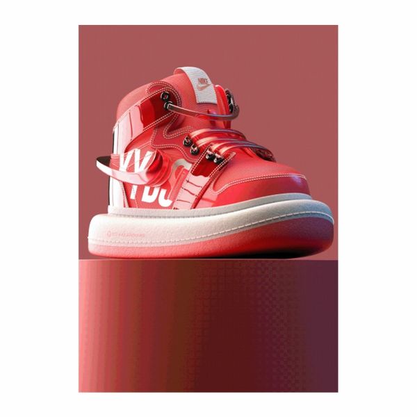 Nike ED7 Red and White Shoe - A1 Poster