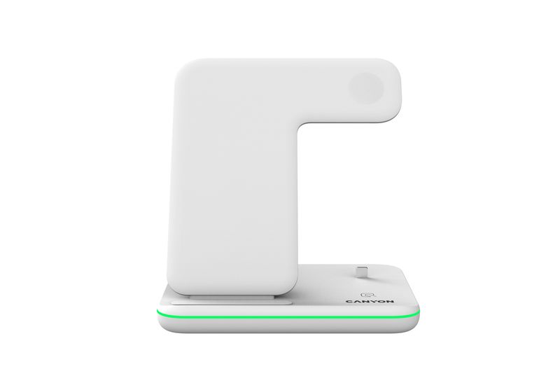 Canyon 3-in-1 Wireless Charging Station QI-Tech Fast Charge for Apple White