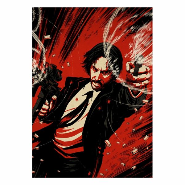 Red Abstract John Wick - A1 Poster