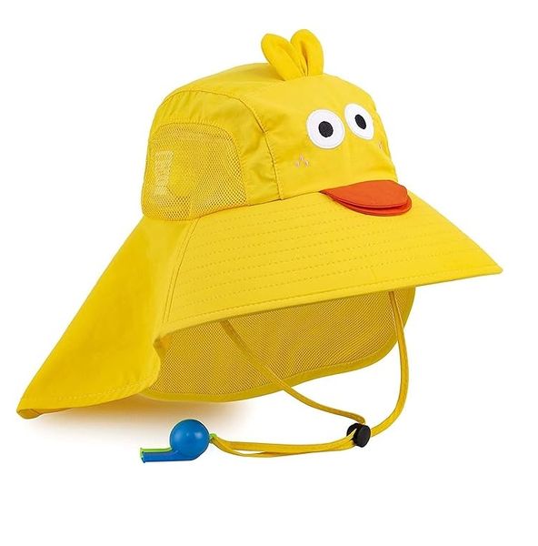 Sun Hat for Kids Wide Brim Beach Hat with Mesh and Adjustable Chin Strap