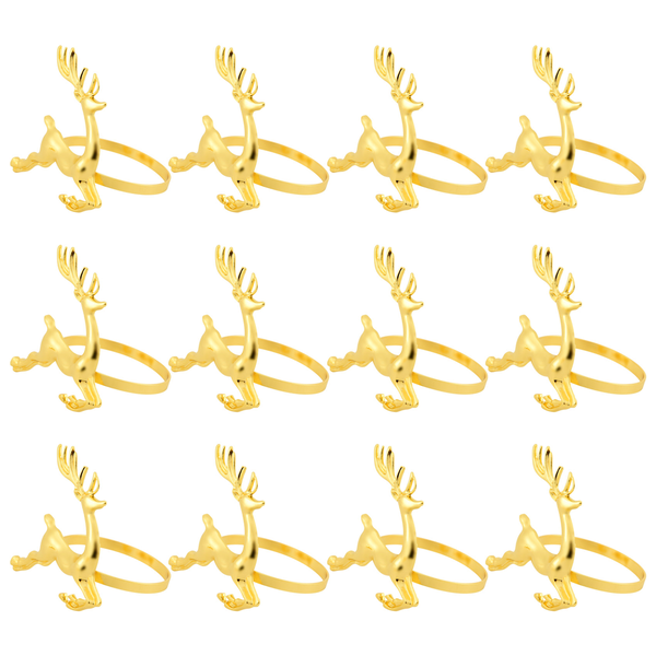 12Pcs Christmas Elk Deer Napkin Rings Alloy Napkin Table Decoration