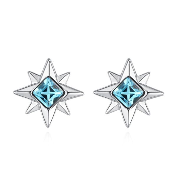 Star Shapped Earrings with crystals from Swarovski
