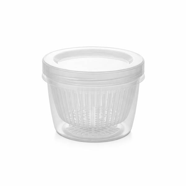 3 Pack - Food Storage Container With Drain Basket - Transparent
