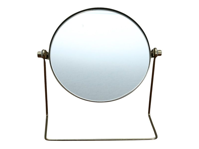 Excellent Housewares Tabletop Round Mirror in Gold Stand 20x20cm