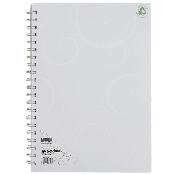 Meeco Creative Collection A4 80 Ruled Sheets Spiral Bound Notebook - White