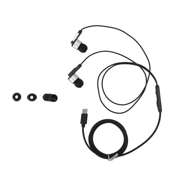 USB C wired earbuds with mic noise cancelling