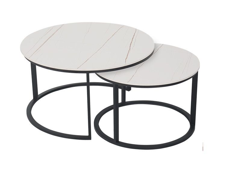 Nesting Coffee Tables Set of 2 Rounded Faux Marble Top Shop Today