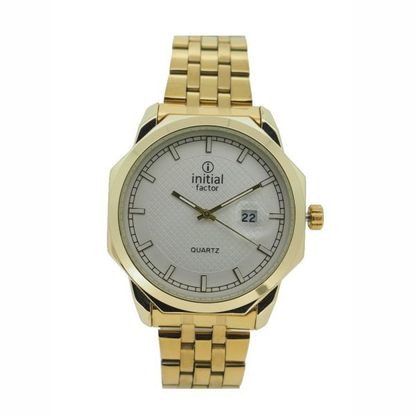 Initial Gents Metal Strap Watch With Date WK261-3