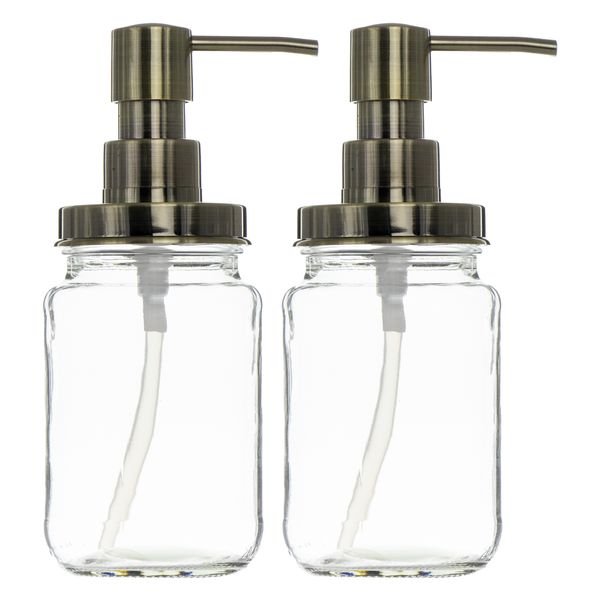 Consol Jars with Bronze Pumps 2 Pack, 375ml