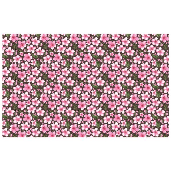 Abstract Floral on Black Rectangle Tablecloth