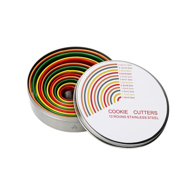 ALANES Kitchen Cookie Cutter Set Round Biscuit Pastry Cutter - 12 Pack