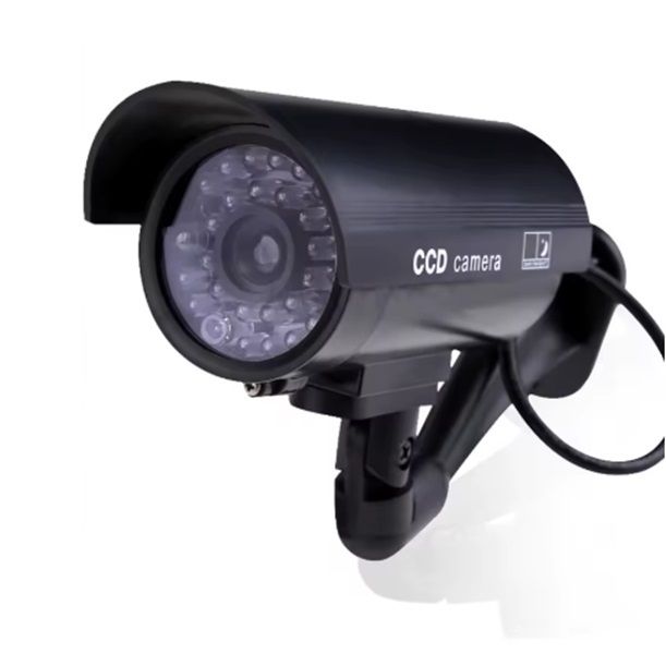 Solar Powered Dummy Security Camera - Black