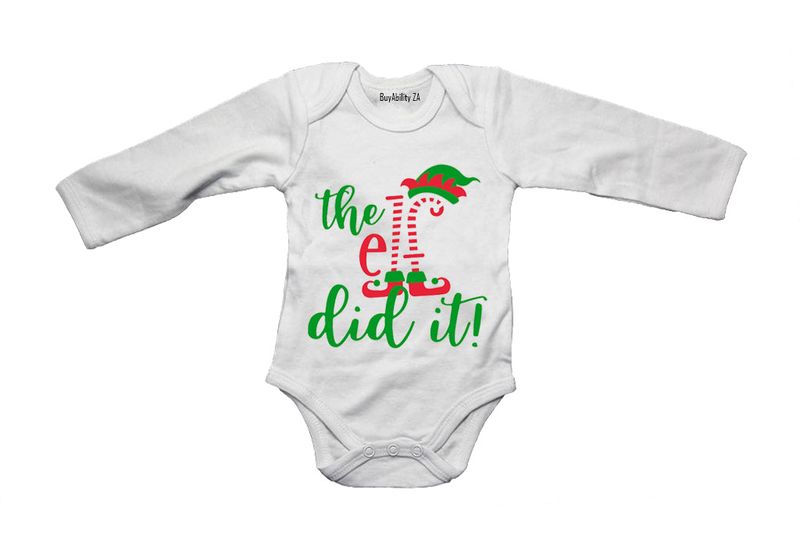 The ELF Did It - Christmas - Long Sleeve - Baby Grow