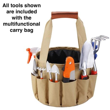 Garden Combined 10 Piece Tool Bucket Organiser With Garden Tool