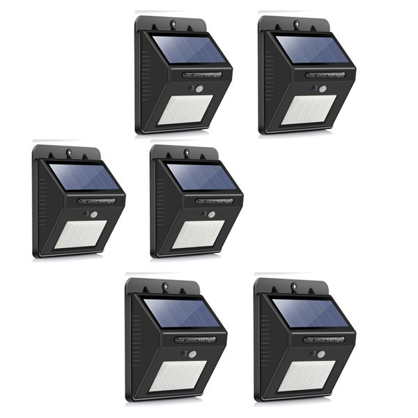 LED Solar Powered LED Wall Light with Night sensor Pack Of 6