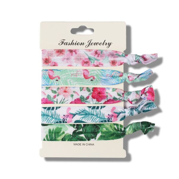 Tropical Rainforest Hair Ties Flamingo Unicorn Knot Elastic Hair Accessorie